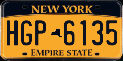 NY license plate HGP6135