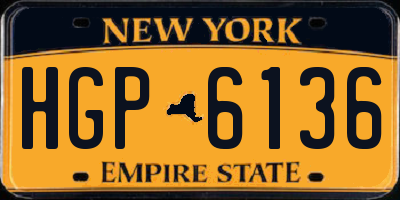 NY license plate HGP6136