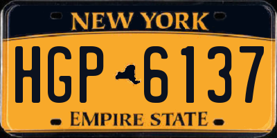 NY license plate HGP6137