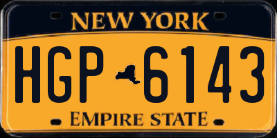 NY license plate HGP6143