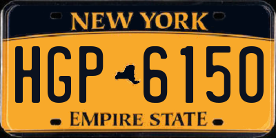 NY license plate HGP6150