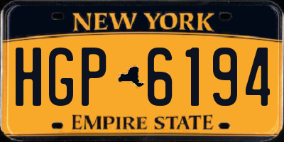 NY license plate HGP6194