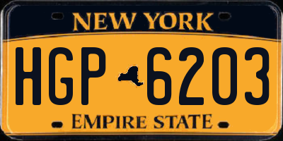 NY license plate HGP6203