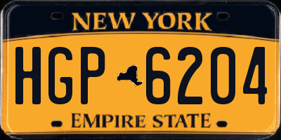 NY license plate HGP6204