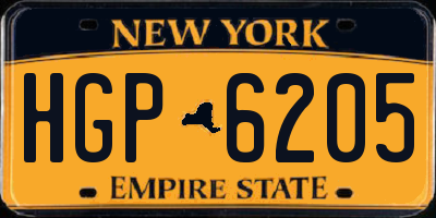 NY license plate HGP6205