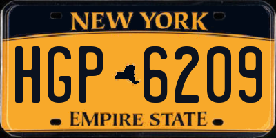 NY license plate HGP6209
