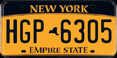 NY license plate HGP6305