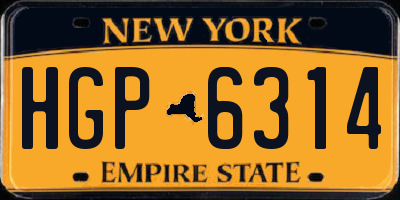 NY license plate HGP6314