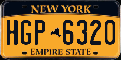 NY license plate HGP6320