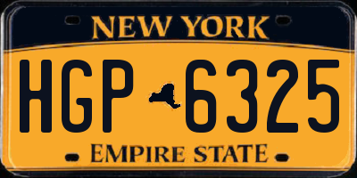 NY license plate HGP6325