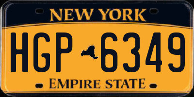 NY license plate HGP6349