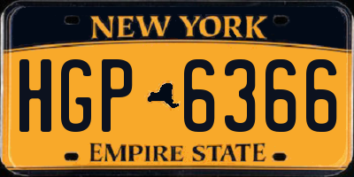 NY license plate HGP6366