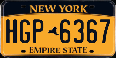 NY license plate HGP6367