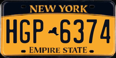 NY license plate HGP6374