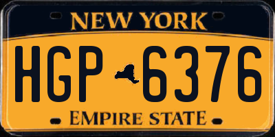 NY license plate HGP6376