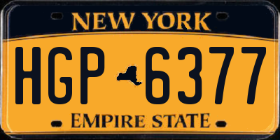 NY license plate HGP6377