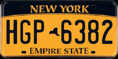 NY license plate HGP6382