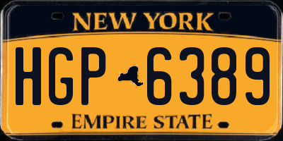 NY license plate HGP6389
