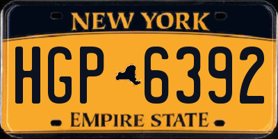NY license plate HGP6392