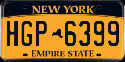 NY license plate HGP6399