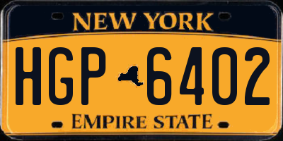 NY license plate HGP6402