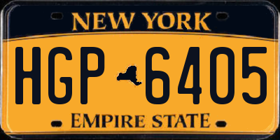 NY license plate HGP6405