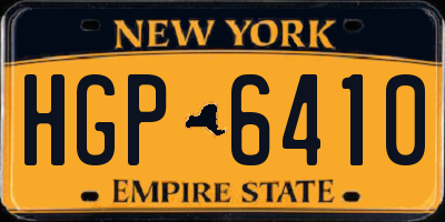 NY license plate HGP6410