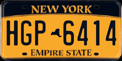 NY license plate HGP6414