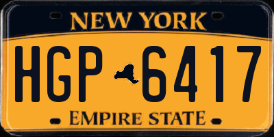 NY license plate HGP6417