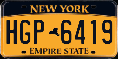 NY license plate HGP6419