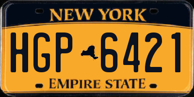 NY license plate HGP6421