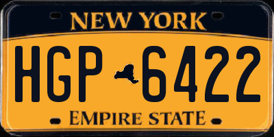 NY license plate HGP6422