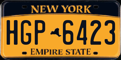 NY license plate HGP6423
