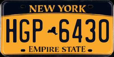 NY license plate HGP6430