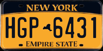 NY license plate HGP6431