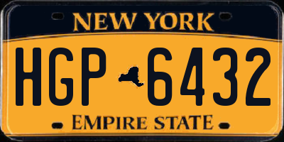 NY license plate HGP6432