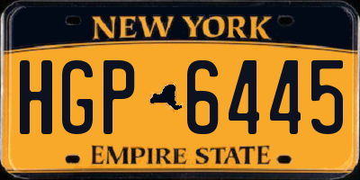 NY license plate HGP6445