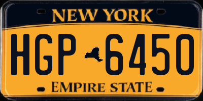 NY license plate HGP6450