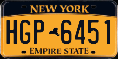 NY license plate HGP6451