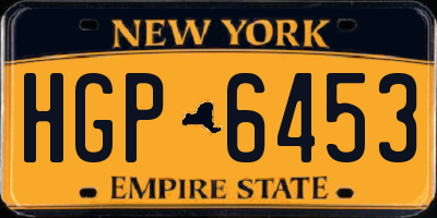 NY license plate HGP6453