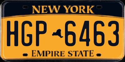 NY license plate HGP6463