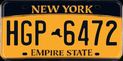 NY license plate HGP6472