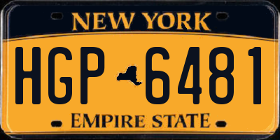 NY license plate HGP6481