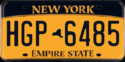 NY license plate HGP6485