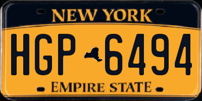 NY license plate HGP6494