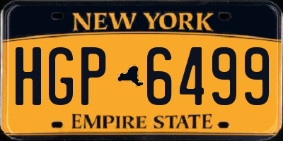 NY license plate HGP6499