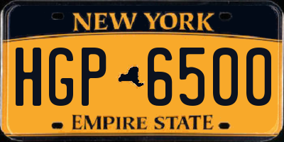 NY license plate HGP6500