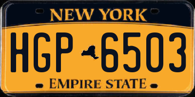 NY license plate HGP6503