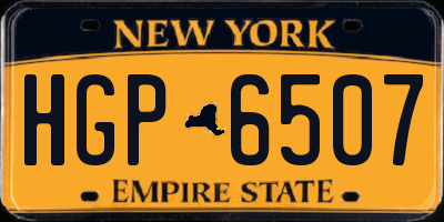 NY license plate HGP6507