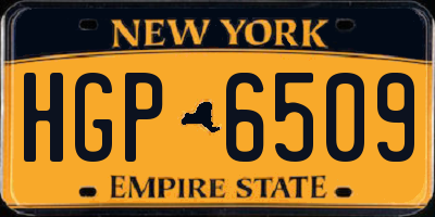 NY license plate HGP6509